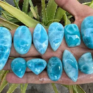 พลอยลาริมาร์ธรรมชาติอัญมณีทรงวงรีทรงหลวมกึ่งมีค่าหลังเรียบอัญมณีทำด้วยมือหินลาริมาร์สำหรับทำเครื่องประดับ - Product Image 5