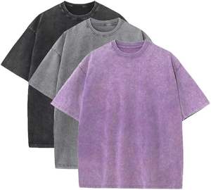 Meilleurs T-shirts d'été surdimensionnés en coton lourd pour hommes T-shirt vintage coupe ample à manches courtes T-shirts décontractés pour hommes femmes - Product Image 1