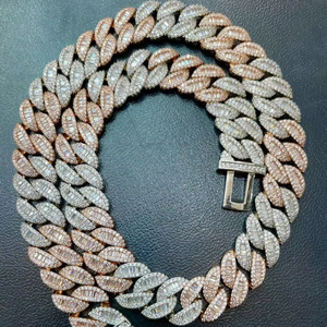 Precio de venta a granel, collar de acero inoxidable, cadena cubana de diamante de moissanita de 16 MM para hombre para uso de FIESTA DE LA India - Product Image 5