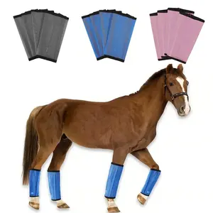 Juego de 4 Botas de Malla Transpirable para Caballo, Protectores de Patas de Nailon, Leggings de Malla para Caballo - Product Image 1