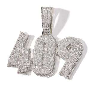 Moissanite VVS สร้อยคอจี้ฮิปฮอปแฟชั่นตัดกลมจี้เพชร925เงินสเตอร์ลิง - Product Image 4