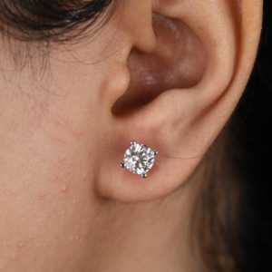 Trendy Round Lab Grown Diamond 18K <b>Gold</b> Plated VS1 Clarity Stud <b>Earrings</b> Floral Screw Pattern Gift for Wedding or Mother's Day - Product Image 2