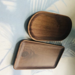 VITRAPRO-bandeja ovalada de ACACIA marrón oscuro, café y té Plato decorativo para servir, vajilla de boda, utensilio hecho - Product Image 5