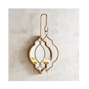 Bougeoir mural au design attrayant avec bougeoir en métal et en verre de qualité supérieure d'Inde - Product Image 1