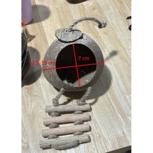 ขายส่งบ้านนกมะพร้าว มะพร้าวซ่อนพร้อมบันได กรงนกมะพร้าวธรรมชาติแบบแขวน ผลิตในเวียดนาม - Product Image 2