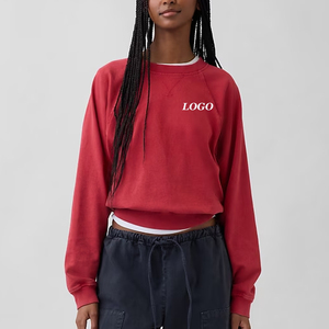 Sweat-shirt pour femmes avec logo personnalisé / design à épaules tombantes pour les activités de plein air avec col rond et matière confortable / design décontracté - Product Image 1