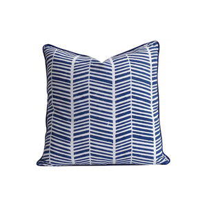 Best Selling Exquisite Hand Block Printed 100% Cotton Cushion Cover Pillow Floral Woven Pattern with Piping Throw Cushions - Product Image 5
