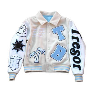 Chaqueta universitaria de lana de talla grande al por mayor de OEM personalizada para invierno 100% chaqueta universitaria de béisbol para hombre a la venta transpirable - Product Image 6