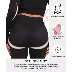 Leggings personnalisés OEM pour femmes, respirants, extensibles dans quatre directions, antibactériens, taille haute, avec logo personnalisé en strass, écologiques - Product Image 4
