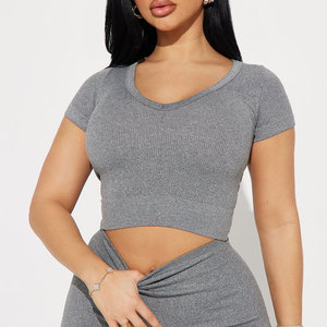 Personalizado de las mujeres de cintura alta Jogger Running Scrunch Butt Gym Deportes Pantalones cortos de yoga Biker Butt Lift Gym Shorts - Product Image 5