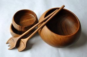 PRODUCTO VERSÁTIL ARTESANÍA Tazón de masa de madera hecho a mano para frutas o ensaladas Tazón de granja rústico vintage de alta calidad - Product Image 4