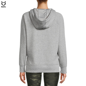 Jersey extragrande de talla grande de algodón 100% para mujer, sudaderas con capucha bordadas lisas personalizadas con parte delantera de invierno acolchada - Product Image 4