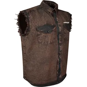 Cổ phiếu, số lượng lớn quần áo, mix quần áo Bale, quần áo sử dụng denim nam Denim Slim-fit xe đạp Áo sơ mi đơn ngực ripped nút đóng cửa - Product Image 1