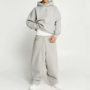 Conjuntos Deportivos de Felpa Francesa Gruesa para Invierno, Sudadera con Capucha Extra Grande de Alta Calidad, Pantalones Deportivos de Algodón Personalizados para Hombre - Product Image 3