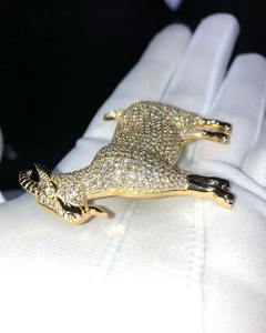 VVS1 Moissanite Logo Pendentif Personnalisé Glacé Hip Hop Charme En Acier Inoxydable Halloween Cadeau Pendentif - Product Image 2