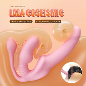 Masturbación lésbica Juguetes sexuales Consolador realista Control remoto <span class=keywords><strong>Triple</strong></span> vibración <span class=keywords><strong>Triple</strong></span> cabezas <span class=keywords><strong>Anal</strong></span> Plug Backdoor Masaje de próstata - Product Image 2