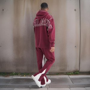 Custom Oversize 400gsm French Terry Baggy Vintage Sun Fade Acid Wash Sudadera con capucha y pantalones de chándal apilados Conjunto Chándal Hombres Sweatsuit - Product Image 2