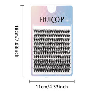 Kit de Extensiones de Pestañas Huicop, 130 Piezas de Pestañas en Racimo e Individuales, 10-16 mm, Estilo Natural, Pestañas Postizas de Pelo Sintético - Product Image 4