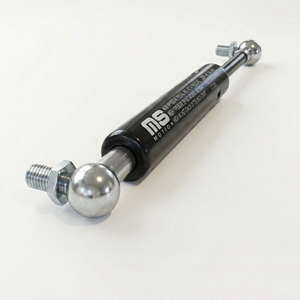 กระบอกสูบแก๊สเหล็กสีดำอุตสาหกรรม ขนาด 27 มม.-14 มม. 560 มม. 22.05 นิ้ว 100N-2500N MotionStruts LS14BJ-200-560-F1 สำหรับเครื่องจักรกลหนัก - Product Image 1