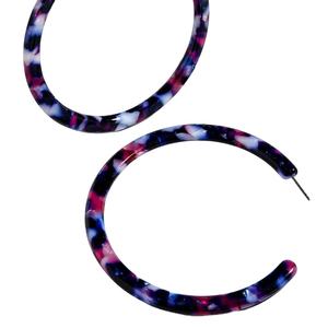 Forme ronde fabriqué en usine Design bois fille peinture léger boucles d'oreilles bijoux bijoux nouveauté acrylique - Product Image 3