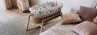 Matelas de berceau rond en rotin naturel fait à la main | Bassinet en osier durable | Lit de pépinière moderne pour chambre de bébé hôpital
