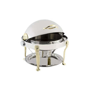 Wholesale Used <b>Food</b> <b>Warmer</b> Stainless Steel Chaffing Dishes Round <b>Buffet</b> Chaffing Dishes for Catering Stainless Steel From India - Product Image 1