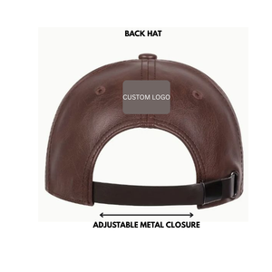 Customized Faux Leather Sport Cap <b>Waterproof</b> Brown Athletic Headgear Adjustable Buckle Sun-Shielding Golfing <b>Hat</b> Outdoor Gorras - Product Image 4