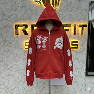 Sweat à capuche zippé imprimé numériquement 100 % coton, qualité supérieure, très demandé, fabriqué en usine, prix abordable, pour hommes - Product Image 4