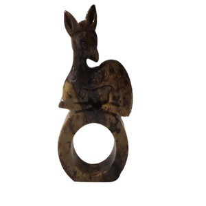 Anneaux de Serviette en forme de Lion brun véritable marbre naturel porte-Serviette en tissu nouveau personnalisé - Product Image 6