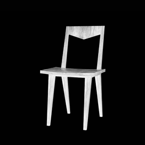 Chaise de salle à manger en bois massif avec finition blanche pour sièges de cuisine cour d'atelier de parc scolaire - Product Image 2