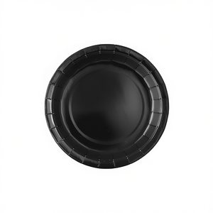 Assiettes en papier noires Party Love 17 cm, assiettes jetables pour les fêtes - Product Image 2