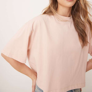 เสื้อยืดแขนสั้นผ้าฝ้ายโอเวอร์ไซส์สำหรับผู้หญิงเสื้อครอปพิมพ์ลายสำหรับฤดูร้อน - Product Image 2