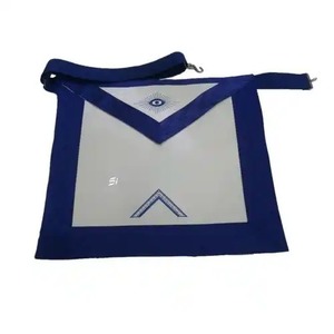 Masonic Regalia Máquina Delantal bordado Diseño personalizado Bordado Delantal masónico con cuello y guantes - Product Image 2