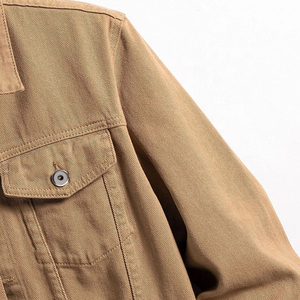 Fabricant de veste en jean lourd pour homme personnalisé respirant et doux travail de haute qualité 100% coton sans col - Product Image 3