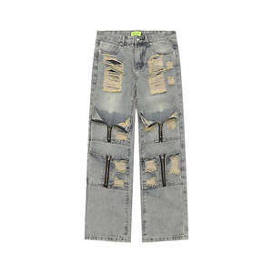 Custom High Quality Denim Pants for Men Loose Fit Baggy Design Plain Dyed Fashionable Customizable Denim Pants - Product Image 1