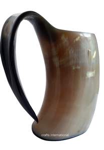 Chope à vin en corne viking de luxe artisanale, écologique, en corne naturelle, avec logo personnalisé pour bar et usage domestique - Product Image 2