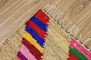 Modern Recycled Cotton & Jute Hand Woven Decorative Braided <b>Runner</b> Rug <b>Washable</b> for Bedroom or Living Room From India - Product Image 3