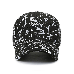 Casquette de baseball à motif abstrait noir et blanc, sangle réglable, chapeau de sport décontracté pour hommes et femmes - Product Image 1