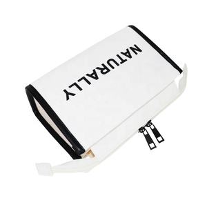 New Arrival White Color <b>Recycled</b> Cotton Canvas Cosmetic <b>Bag</b> for Daily Use - Product Image 6