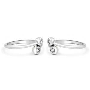 Bagues d'orteil en forme de fleur de diamant Victorious (Plaqué or 18 carats, Cadeau de fiançailles et de mariage) - Product Image 3