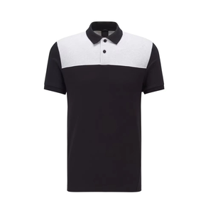 Nouvelle conception, panneau contrasté, patte de boutonnage zippée, polos en coton, vêtements pour hommes, t-shirt, ensemble court deux pièces, polo pour hommes - Product Image 2