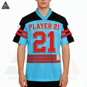 Maillot de football/soccer personnalisé surdimensionné 100 % polyester en maille pour homme, manches courtes, coupe ample, pour adultes, service OEM, été - Product Image 6