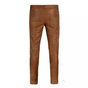 กางเกงหนังแกะนุ่มแฟชั่นผู้ชายดีไซน์ล่าสุด มีสไตล์ คุณภาพสูง ทรงตรง สตรีทสไตล์ มีกระเป๋าข้าง - Product Image 4