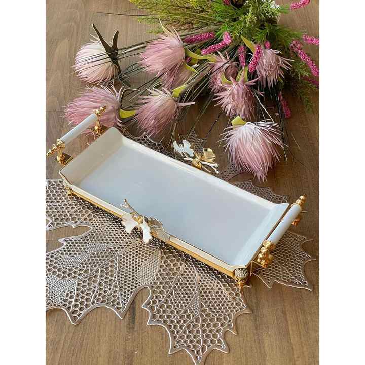 Oasis White Butterfly Handle Rectangular