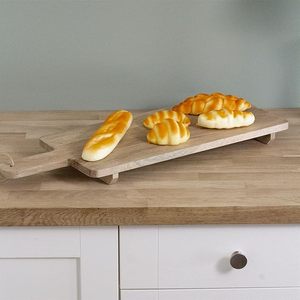 Tabla de cortar de madera hecha a mano para boda y regalo de inauguración de la casa Tabla de cortar de madera gruesa con base antideslizante - Product Image 1