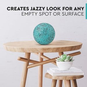 Impresionante ESFERA DE Metal azul pintada a mano atractiva pieza central para decoración del hogar para sala de estar dormitorio baño mesa de oficina - Product Image 5