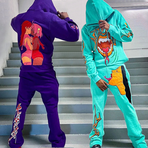 Sudadera con capucha de gran tamaño para hombre y mujer con logotipo personalizado OEM, sudaderas con capucha y cremallera completa con estampado de manga larga unisex a todo color - Product Image 1