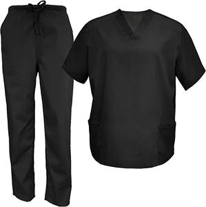 Uniformes de enfermera Unisex de alta calidad con cuello en V logotipo personalizado juegos de exfoliación elásticos suaves para uso médico clínico hospitalario enfermera masculina - Product Image 4