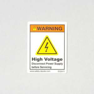 High Voltage Warning Safety <b>Sticker</b> Risk of Electric Shock Disconnect Power Supply for Electrical Panels and Equipment - Product Image 1