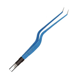 Fórceps bipolares de acero inoxidable reutilizables de 18cm de alta calidad, aprobada por CE bayoneta, accesorio europeo aislado con revestimiento azul - Product Image 2